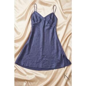 Vintage Victoria’s Secret Navy Silk Chemise Nightgown Slip Size S
